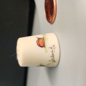 Vintage Handpainted LADYBUGS signed Thimble